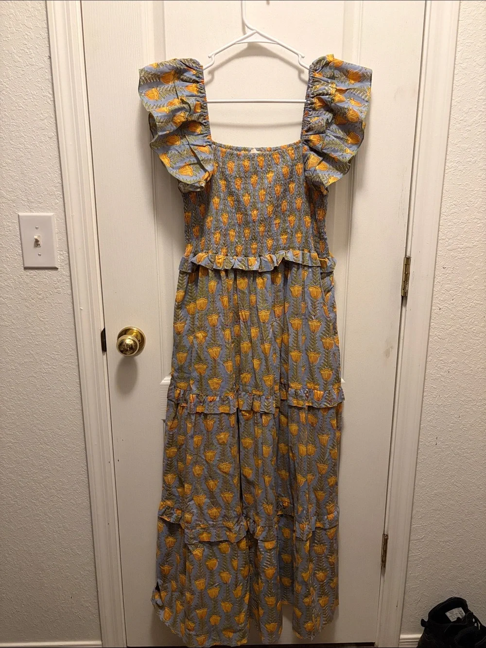 NWOT Meadow Bird by Charlotte Dupont Indian Cotton Floral Sleeveless Maxi Dress - Picture 1 of 7